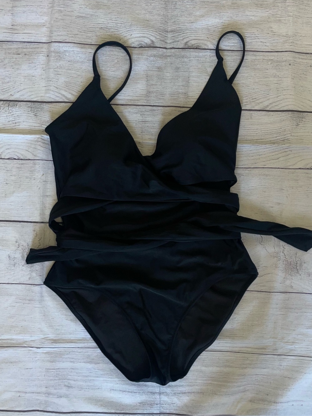 NWT Aerie Wrap Around Black One-Piece Swimsuit - Picture 2 of 7